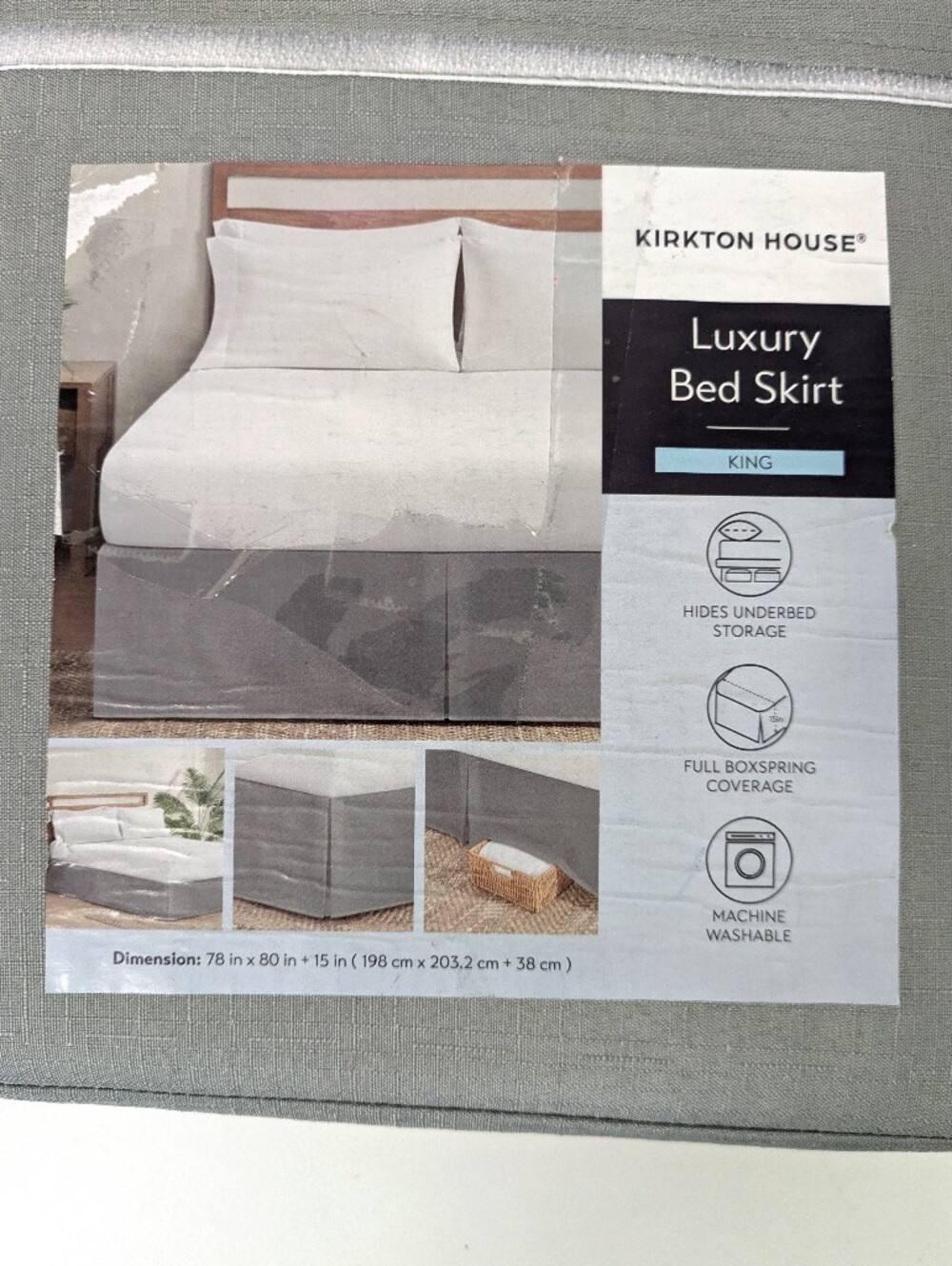 NEW Kirkton House Grey King Bed Skirt / Luxury Bedskirt - Picture 2 of 5